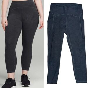 Lululemon Power Thru High-Rise Tight 25’ Crackle Glaze Coal Black
